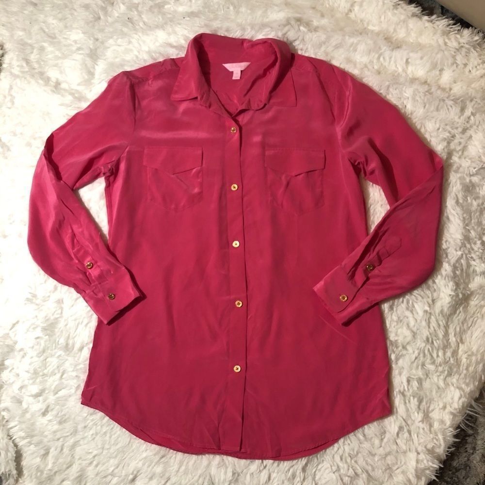 LILLY PULITZER LONGSLEEVE BUTTONDOWN TOP medium